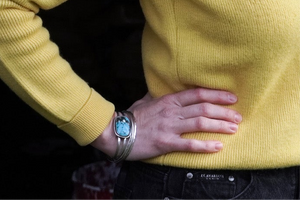 Kingman turquoise/sterling silver bracelet