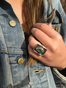 Square Frame Turquoise Ring