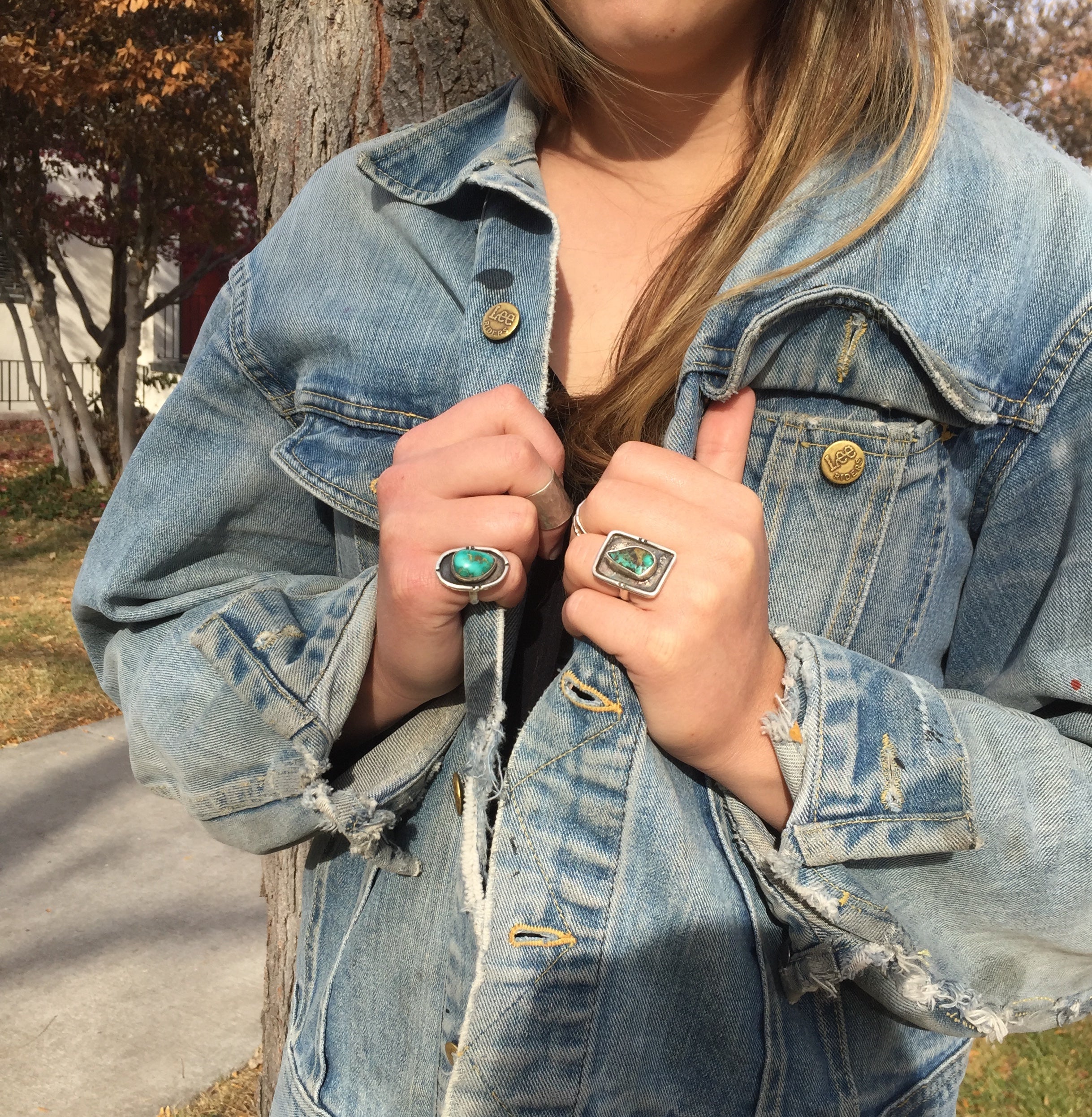 Square Frame Turquoise Ring