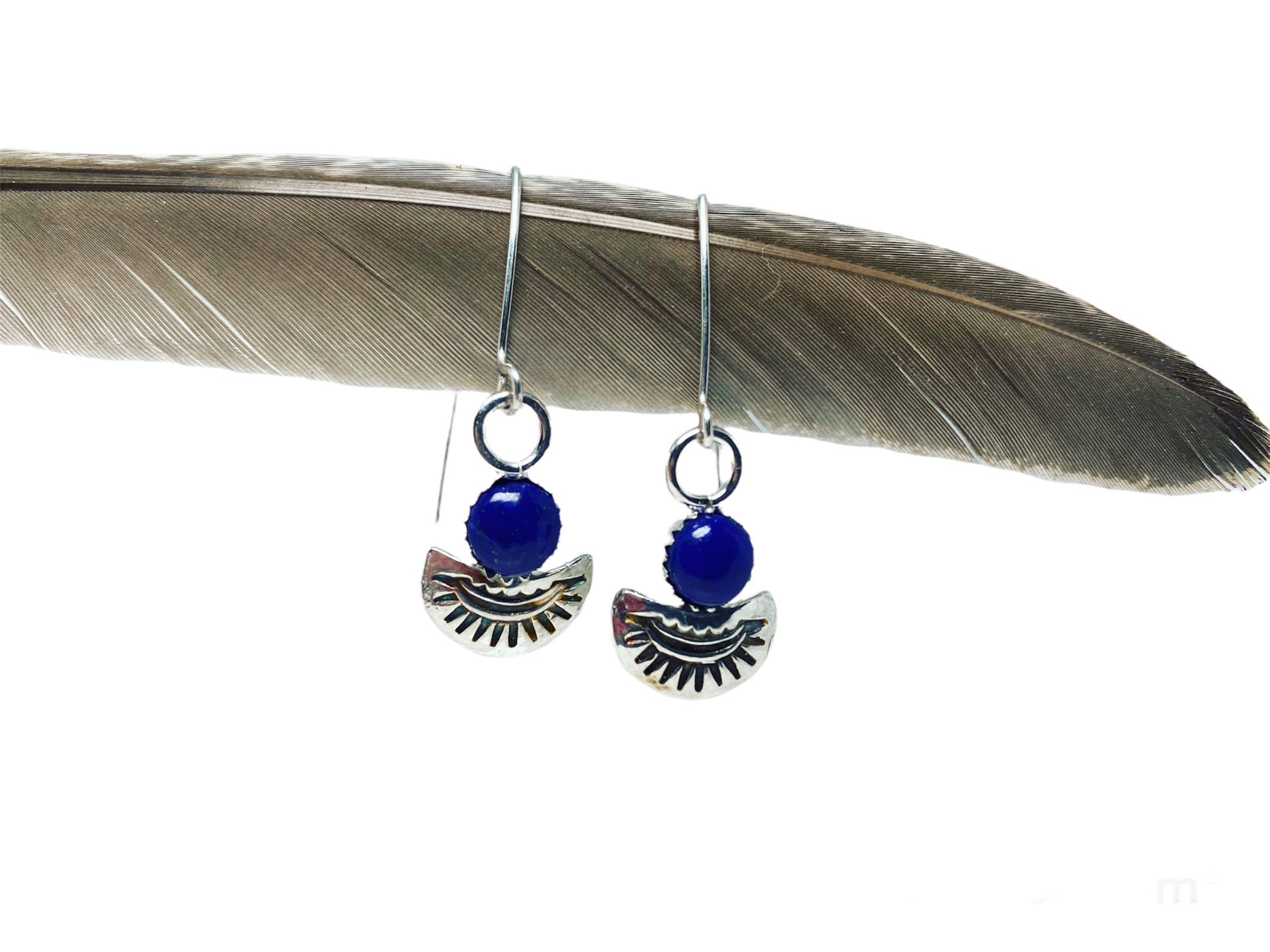 Lapis Lazuli half moon dangles