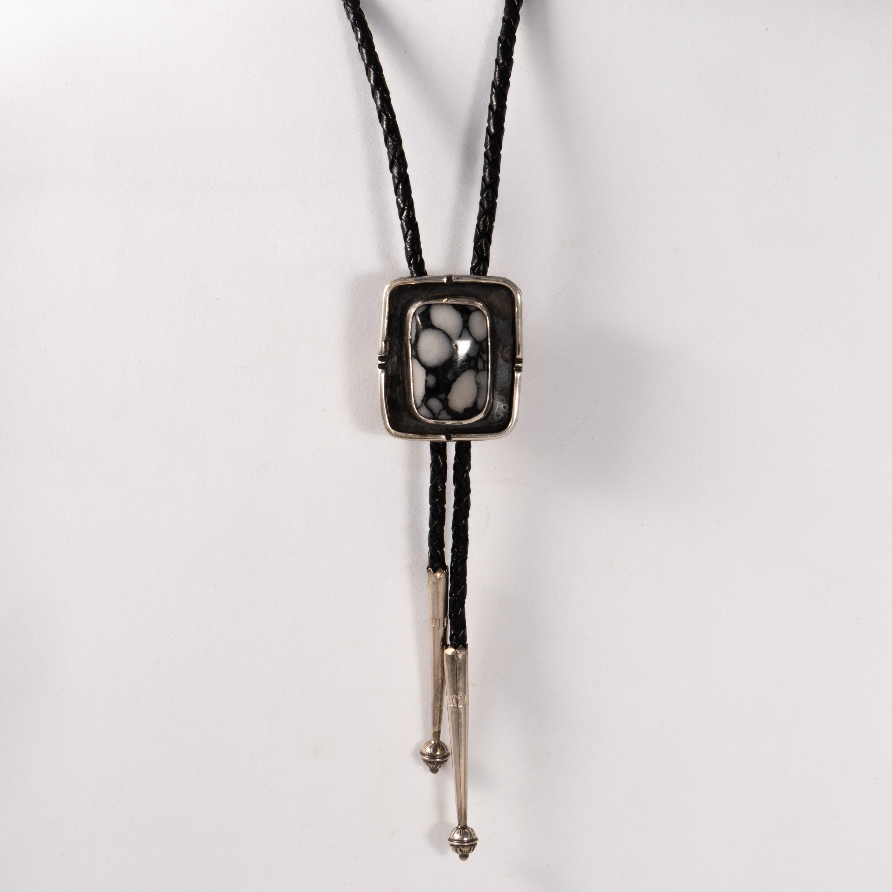 White buffalo Gibbsite Turquoise Bolo Tie