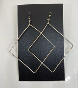 Hammered Diamond Hoops