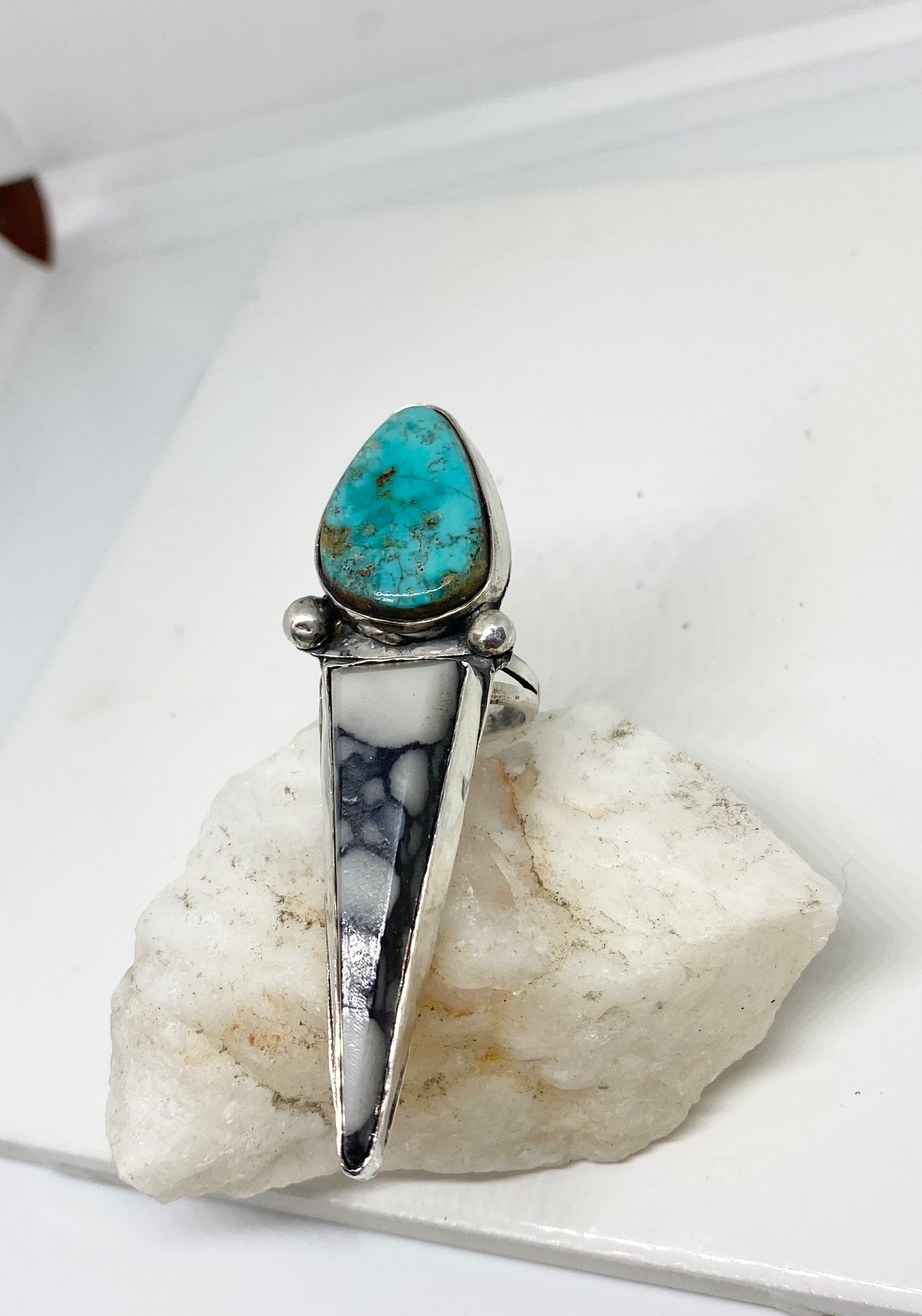 Multi Stone White Buffalo Turquoise Ring