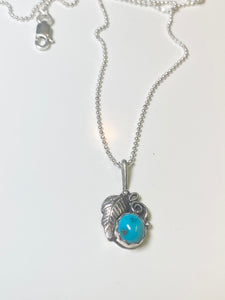 Kingman feather turquoise necklace