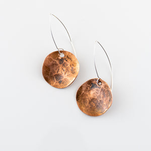 Textured Copper Earrings