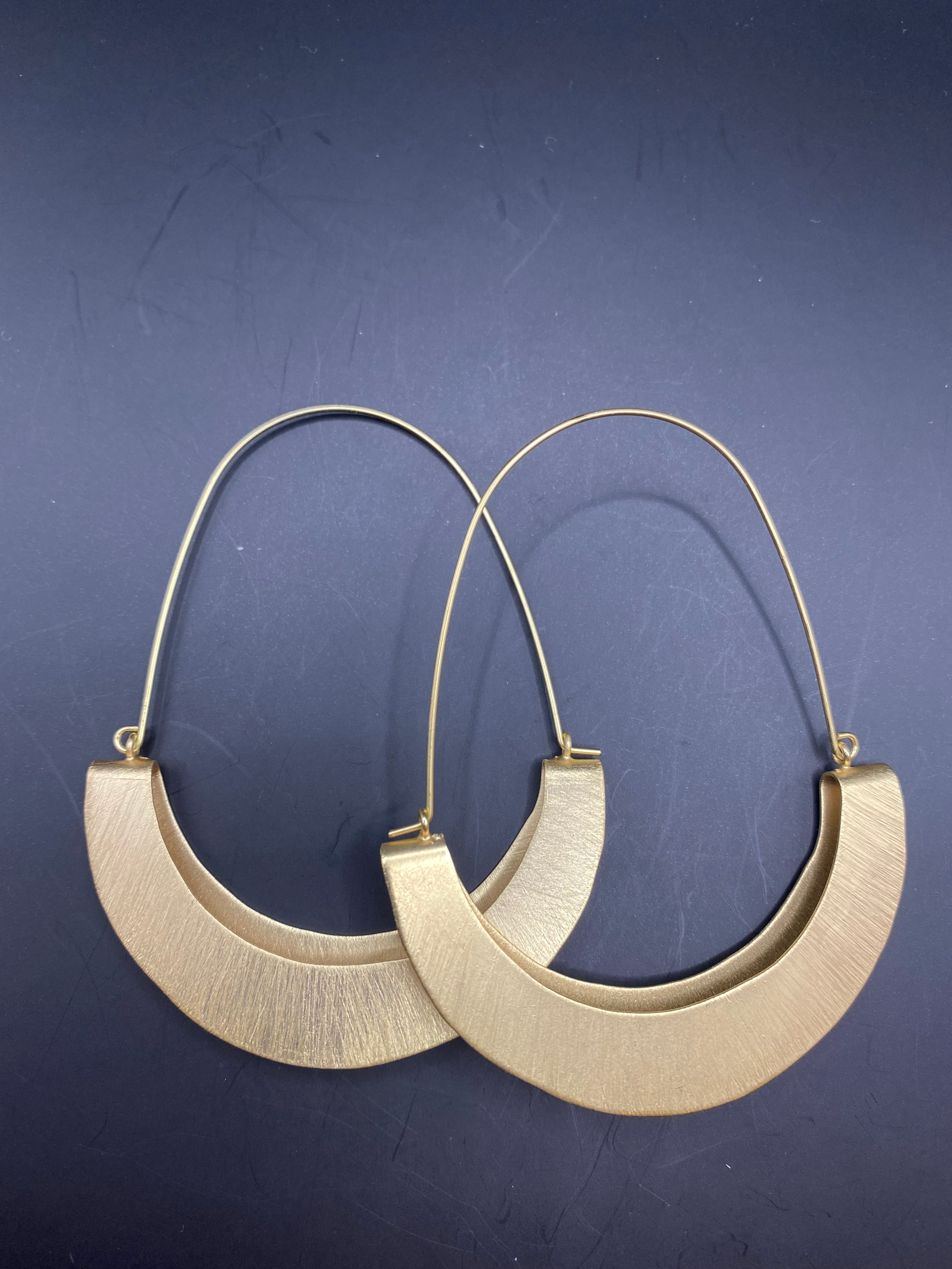 Brass Fan Hoops