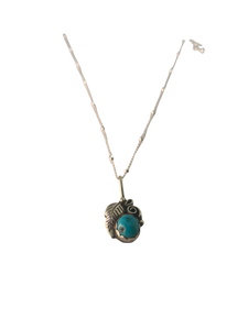 Kingman feather turquoise necklace