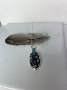 White buffalo turquoise pendant