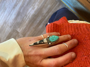 Multi Stone White Buffalo Turquoise Ring