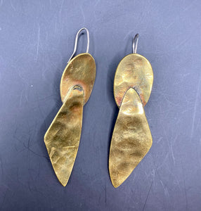 Brass Gold leaf earrings