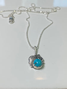 Kingman feather turquoise necklace