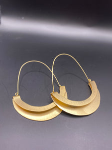 Brass Fan Hoops