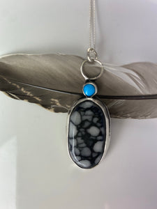 White buffalo turquoise pendant